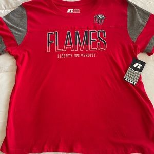 Women’s Russell Liberty University Flames tshirt 2XL XXL